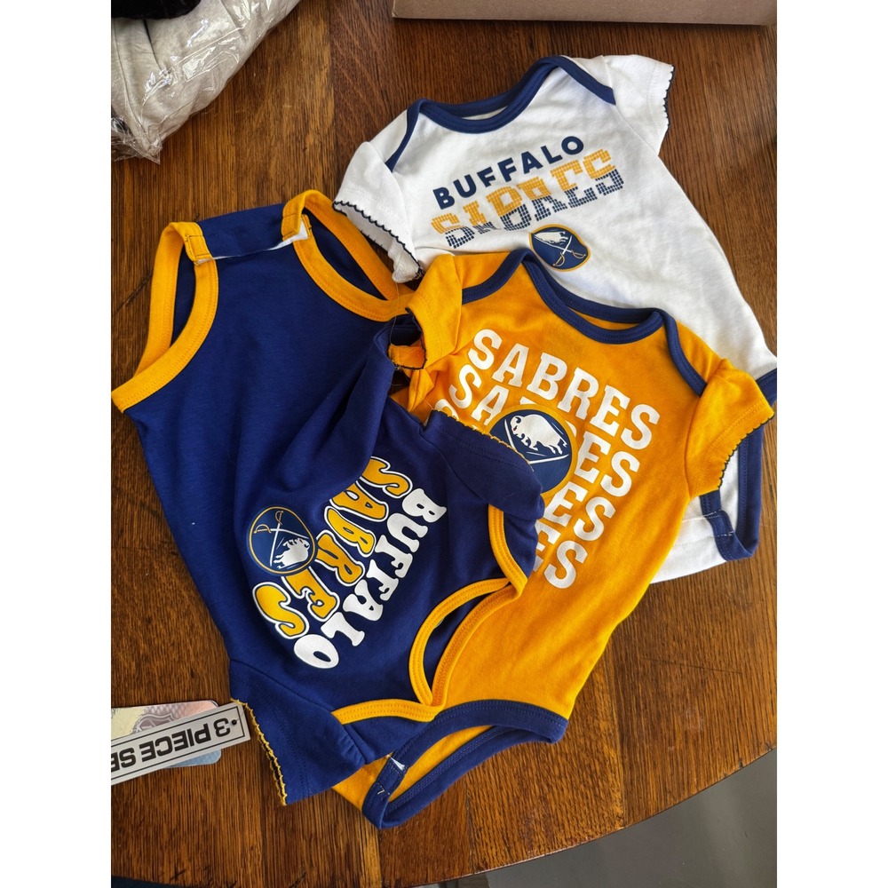 Buffalo Sabres NHL Onsie 3-Pack Set 6-9M NWT‎